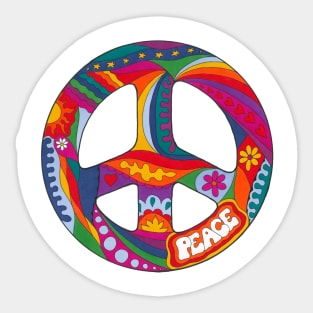 Psychedelic Peace Symbol Sticker